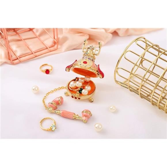 Vintage Style Telephone Shape Jewelry Trinket Box with Rich Enamel and Sparkling - Picture 6 of 6